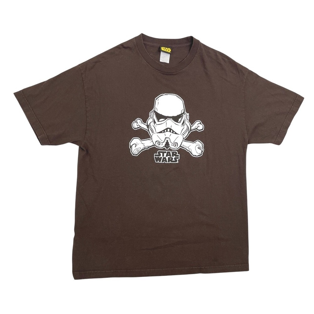 Star Wars Stormtrooper Skull and Crossbones Graphic T-Shirt Brown Mens XL